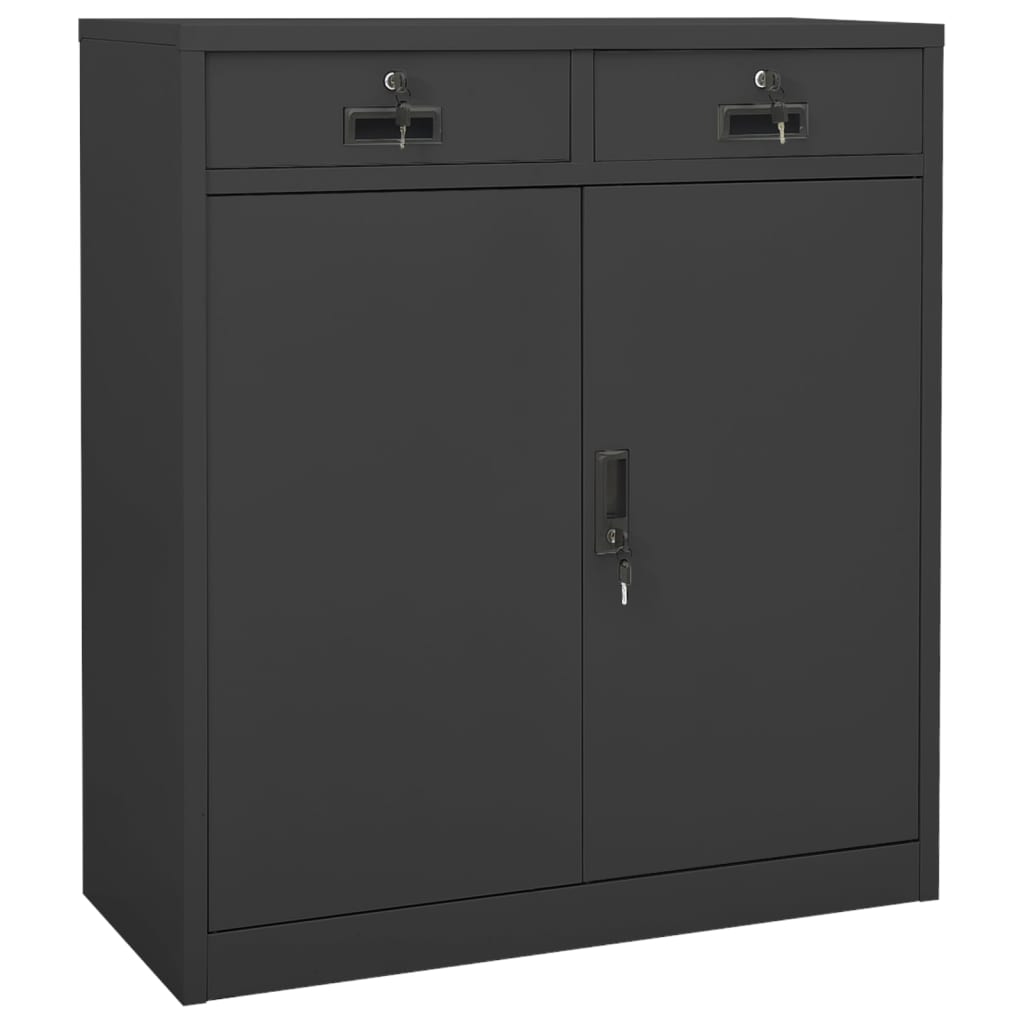 Office Cabinet Anthracite 90x40x102 cm Steel - Direct Imports