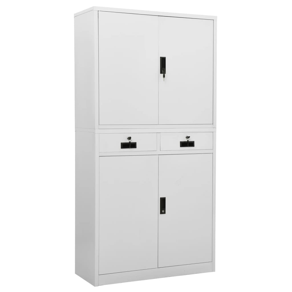 Office Cabinet Light Grey 90x40x180 cm Steel - Charlotte Dunes