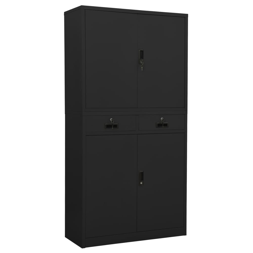 Office Cabinet Anthracite 90x40x180 cm Steel - Merlin Deals