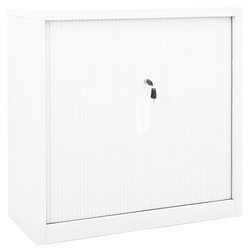 Sliding Door Cabinet White 90x40x90 cm Steel - Merlin Deals