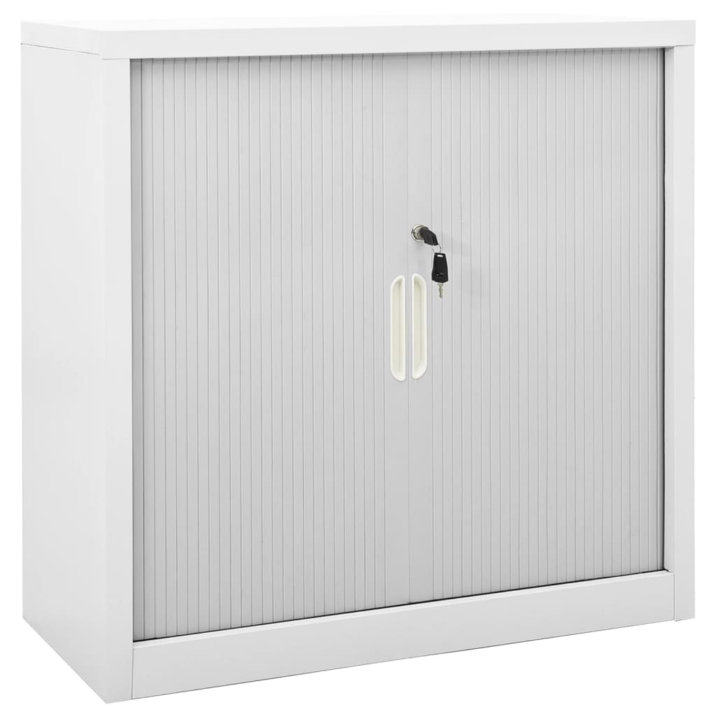 Sliding Door Cabinet Grey 90x40x90 cm Steel - Design Hut