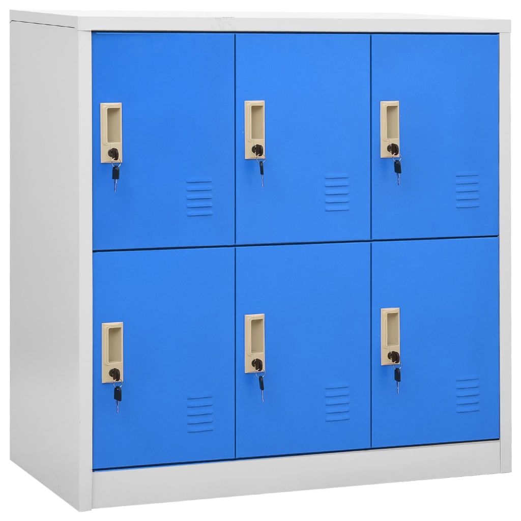 Locker Cabinet Light Grey and Blue 90x45x92.5 cm Steel - Tyrell & Tyrell