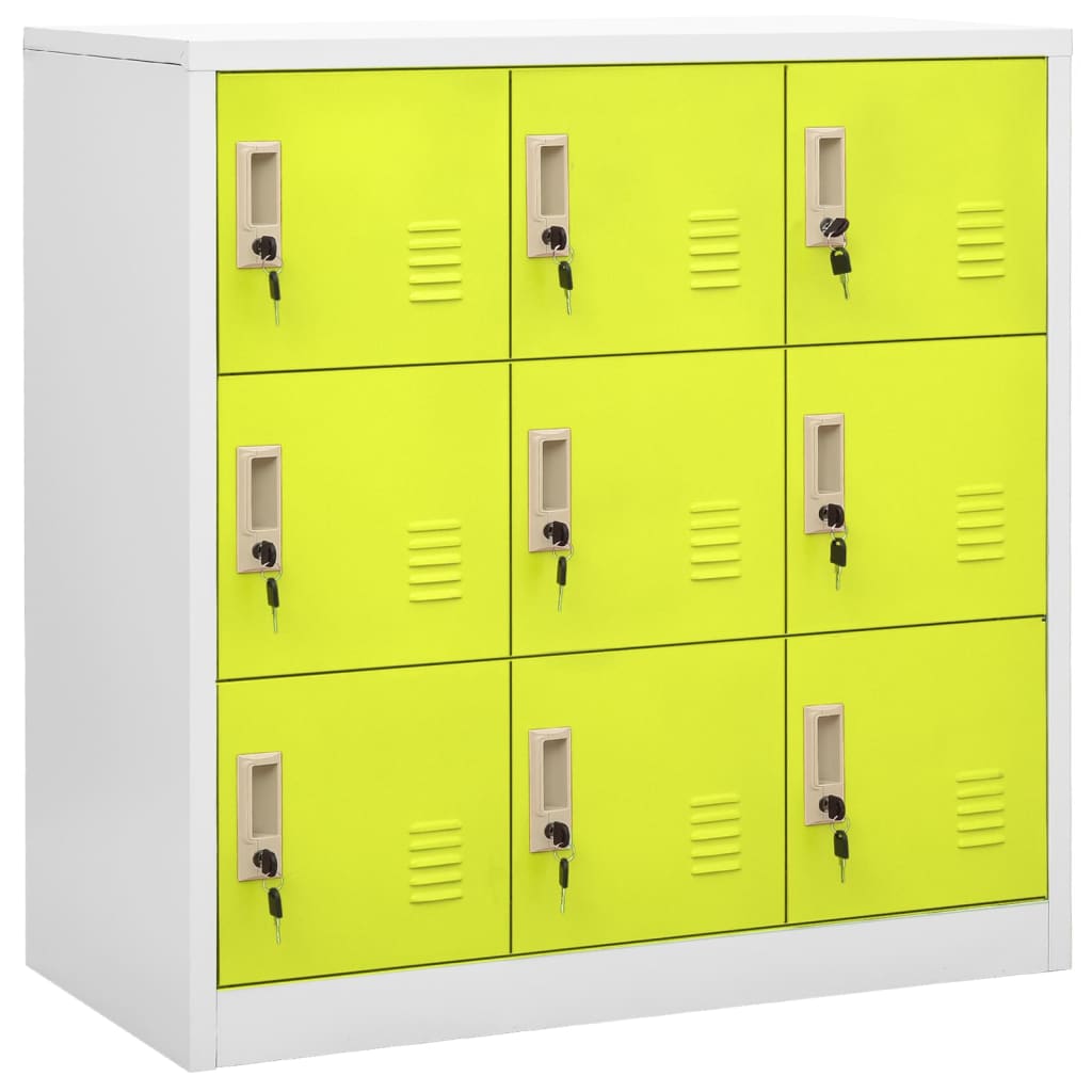 Locker Cabinet Light Grey and Green 90x45x92.5 cm Steel - Merlin Deals