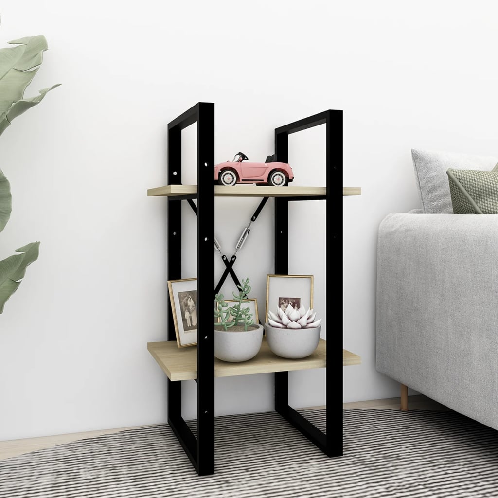 2-Tier Book Cabinet Sonoma Oak 40x30x70 cm Engineered Wood - Unbeatable Bargains