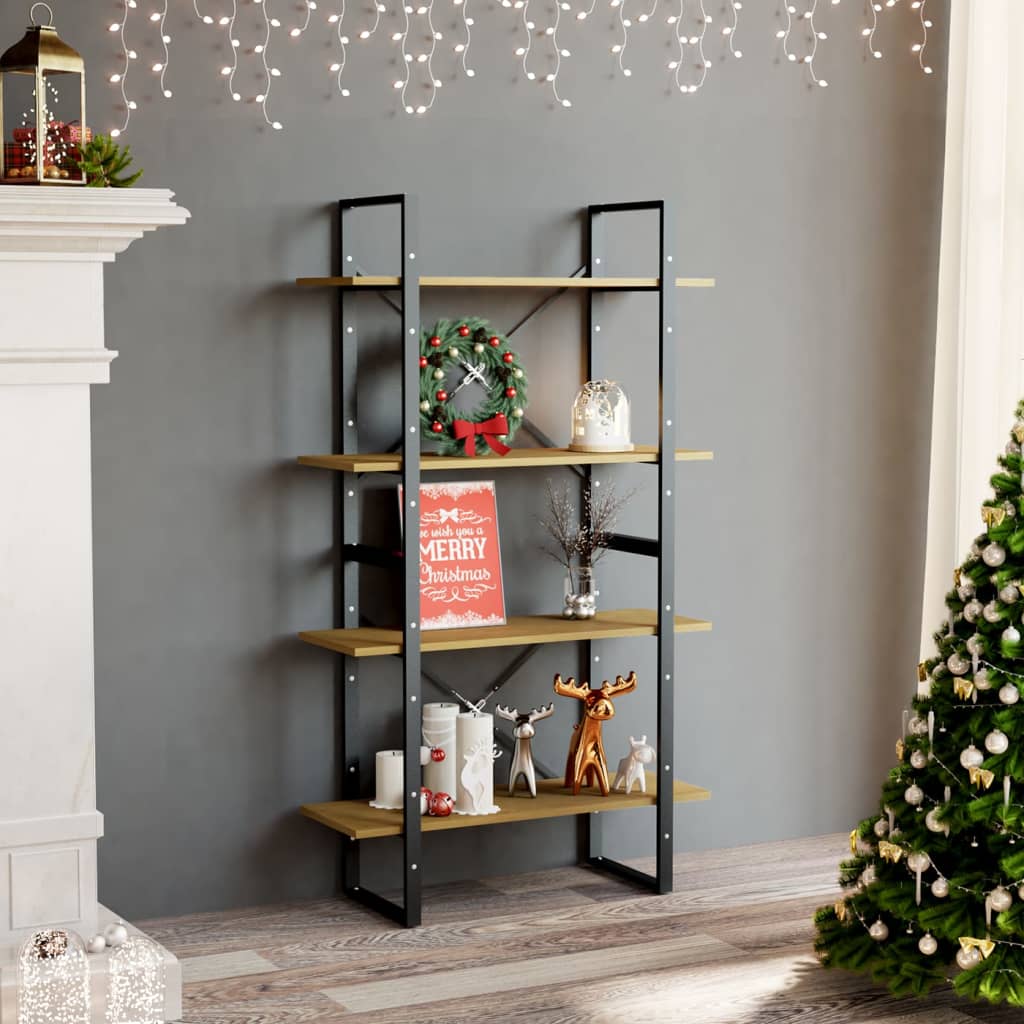 4-Tier Book Cabinet 80x30x140 cm Solid Pine Wood - Sid & Sam