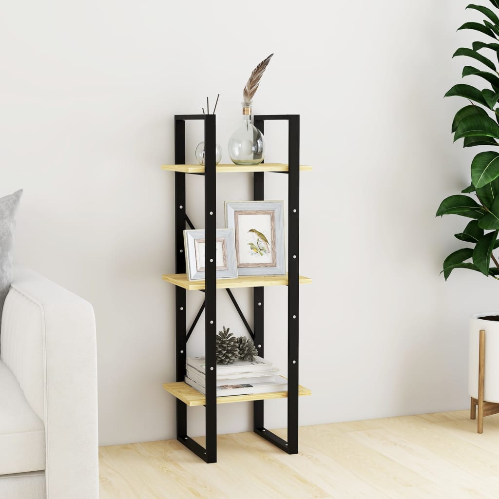 3-Tier Book Cabinet 40x30x105 cm Solid Pinewood - Unbeatable Bargains
