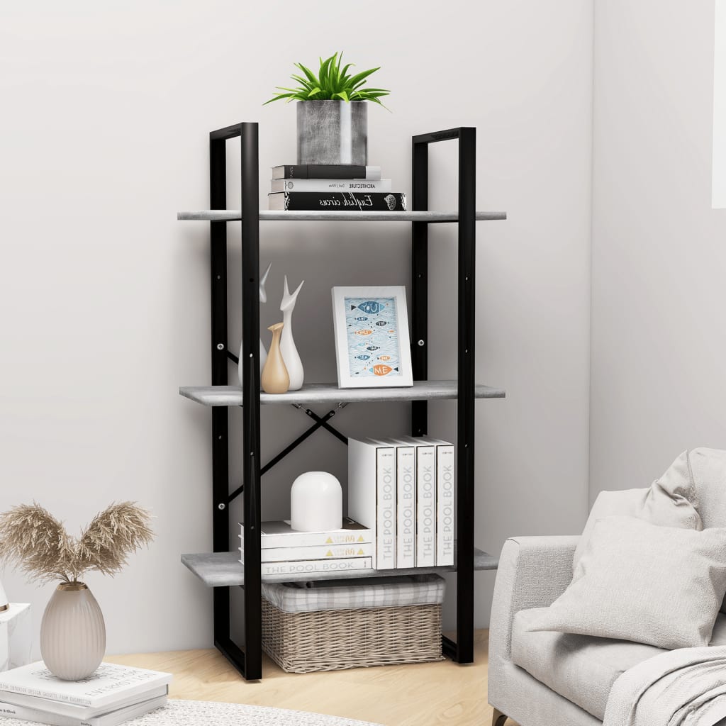 Storage Shelf Concrete Grey 60x30x105 cm Engineered Wood - Design Hut