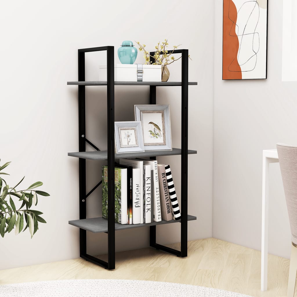 Storage Shelf Grey 60x30x105 cm Solid Pine Wood - Brittle & Co