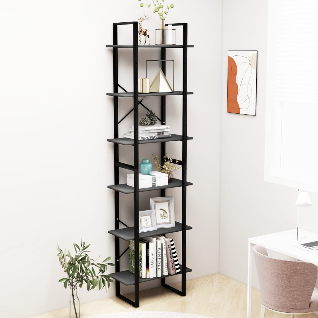 Storage Shelf Grey 60x30x210 cm Solid Wood Pine - Casper Homes