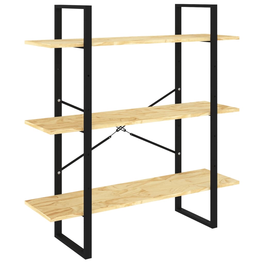 3-Tier Book Cabinet 100x30x105 cm Solid Pine Wood - Merkel Designers