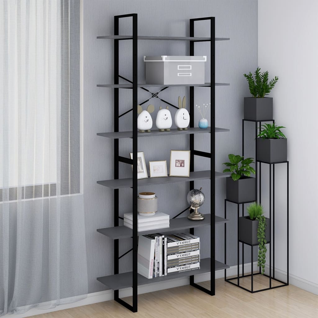 High Cabinet Grey 100x30x210 cm Solid Pine Wood - Discount Dealers