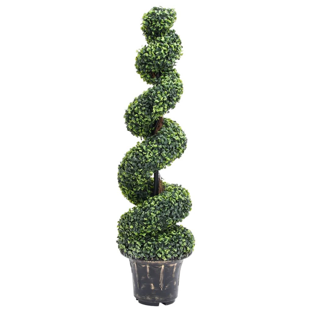 Artificial Boxwood Spiral Plant with Pot Green 117 cm - Merkel Designers