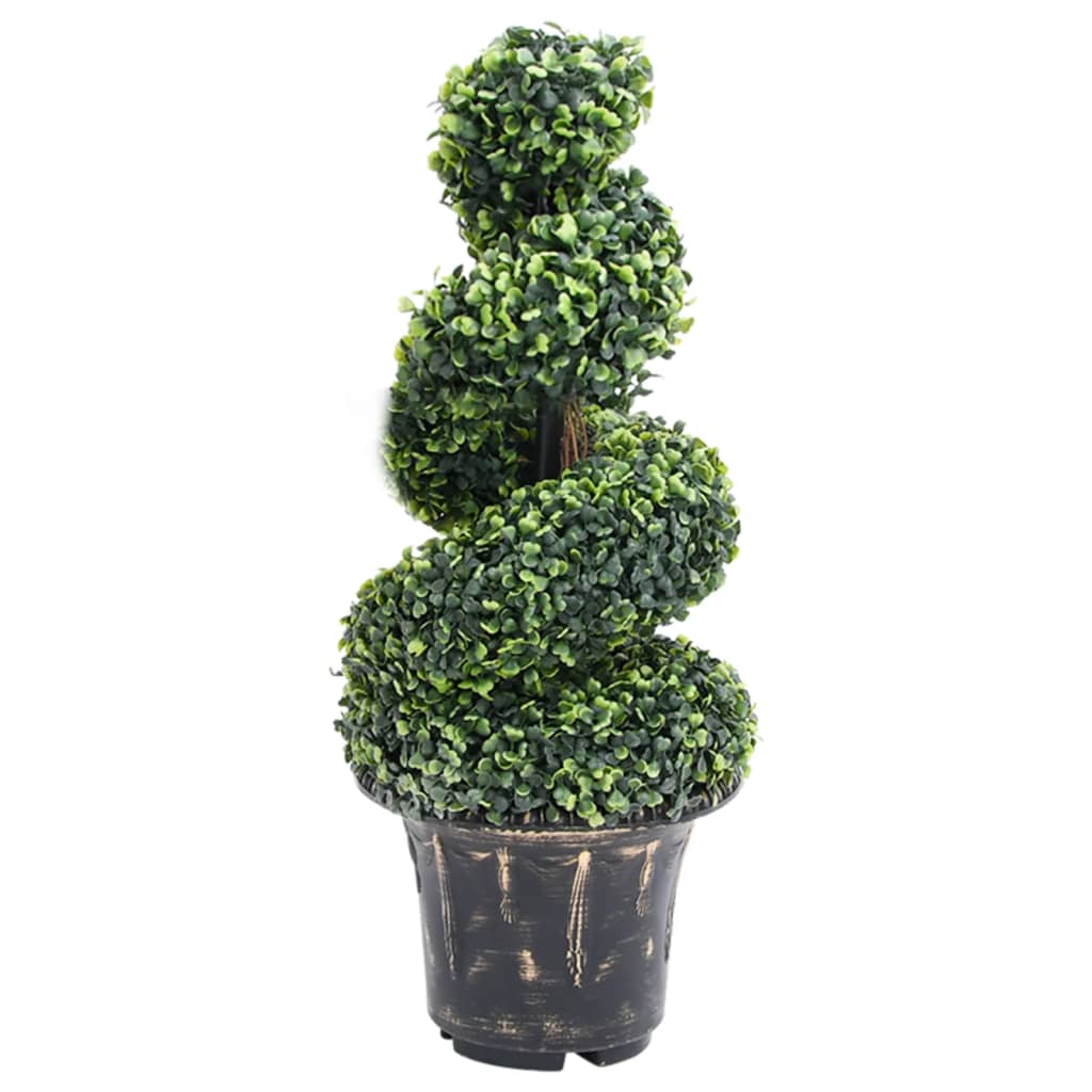 Artificial Boxwood Spiral Plant with Pot Green 89 cm - Merkel Designers
