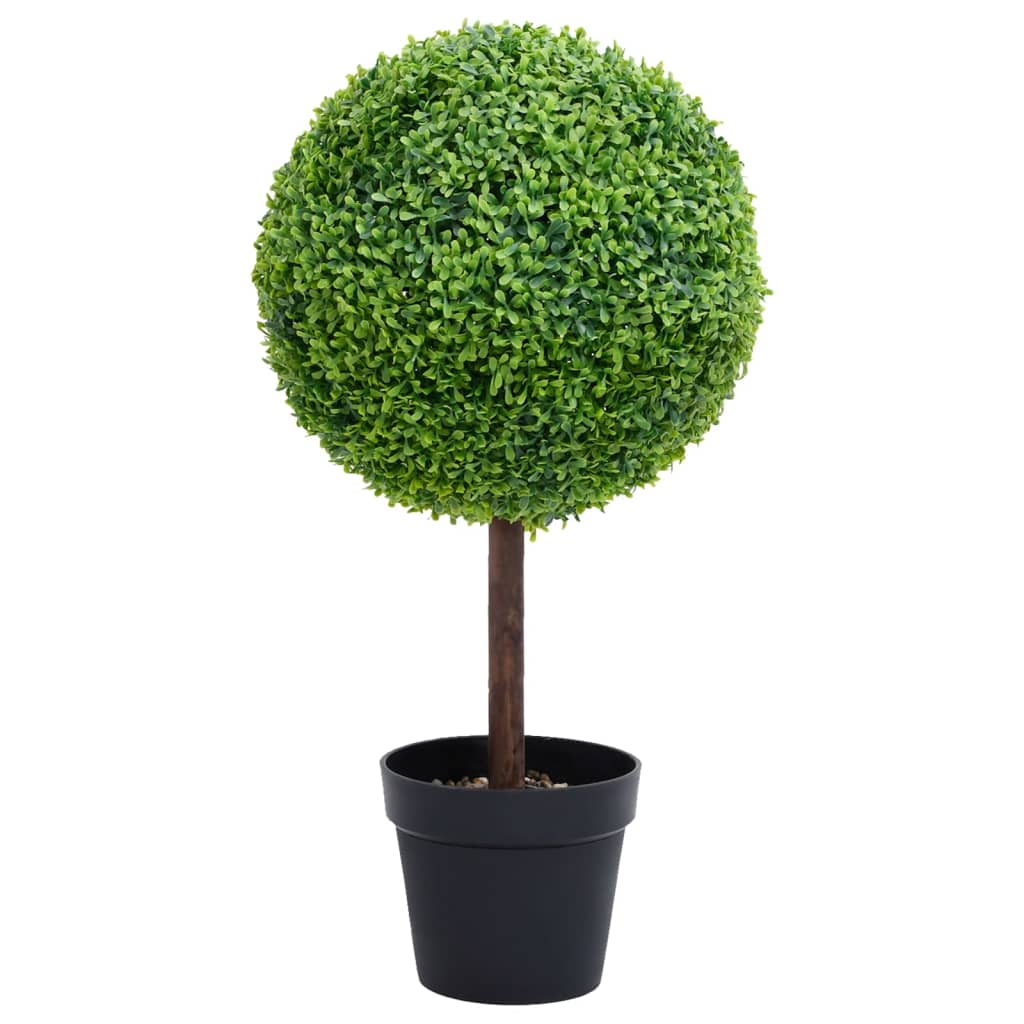 Artificial Boxwood Plant with Pot Ball Shaped Green 50cm - Design Hut
