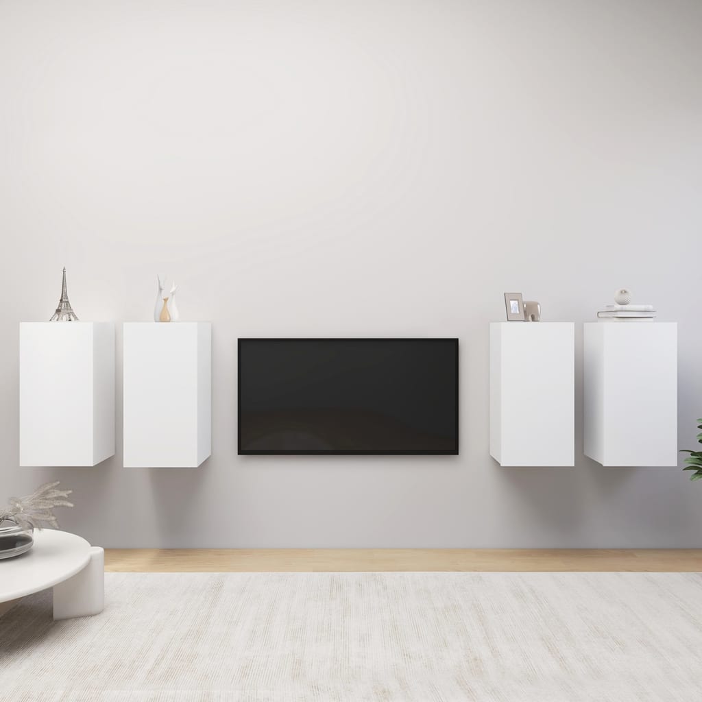 TV Cabinets 4 Pieces White 30.5x30x60 cm Engineered Wood - R and M Furniture