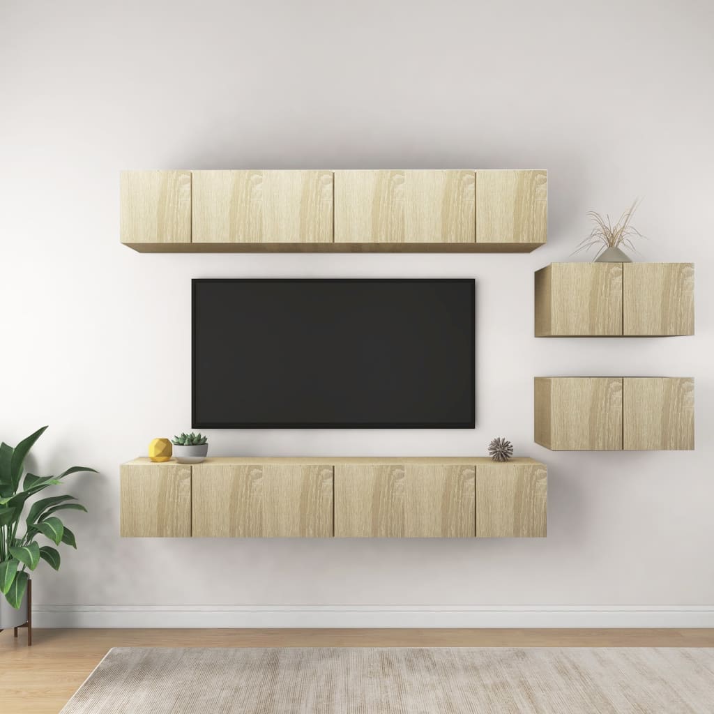 TV Cabinets 8 pcs Sonoma Oak Engineered Wood - Merkel Designers