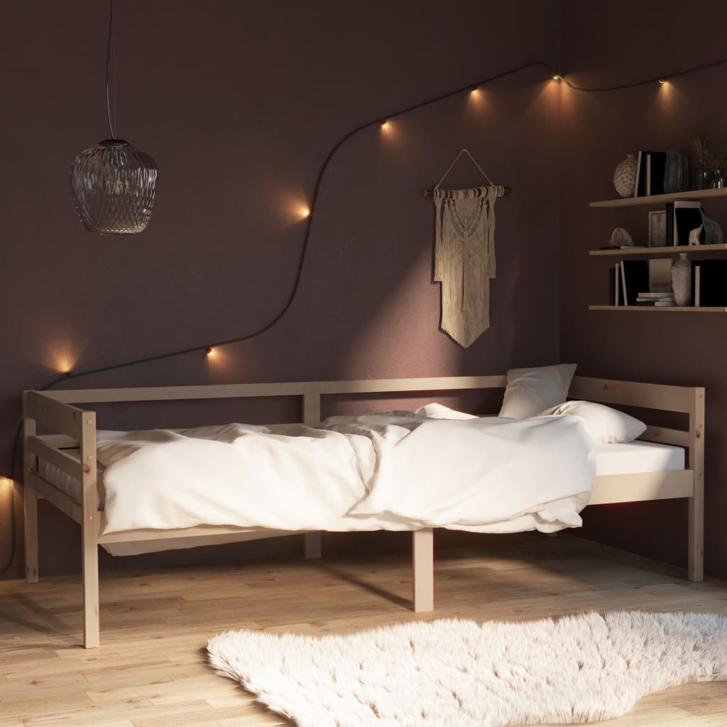 Bed Frame Solid Pinewood 90x200 cm - The Home Maker