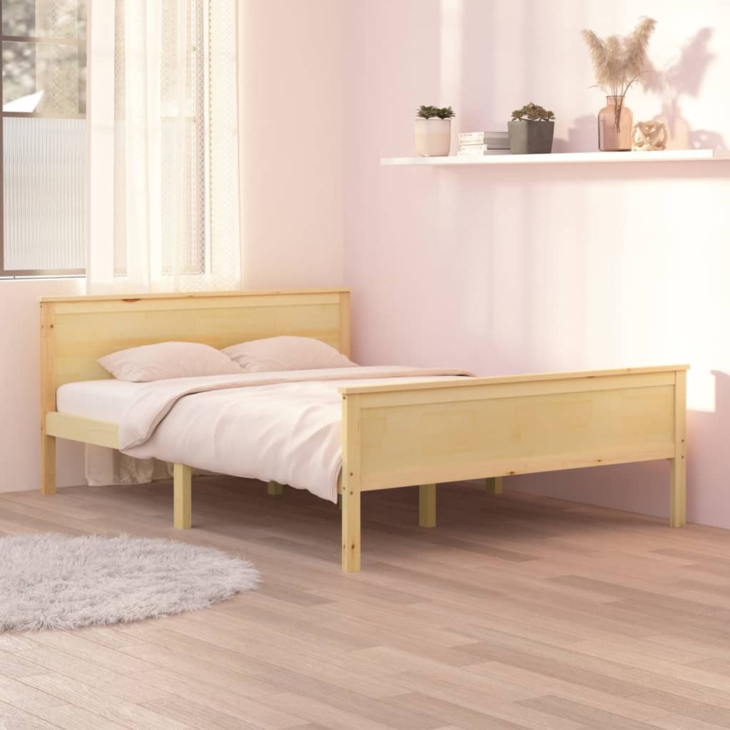 Bed Frame Solid Wood Pine 140x200 cm - Decor Base