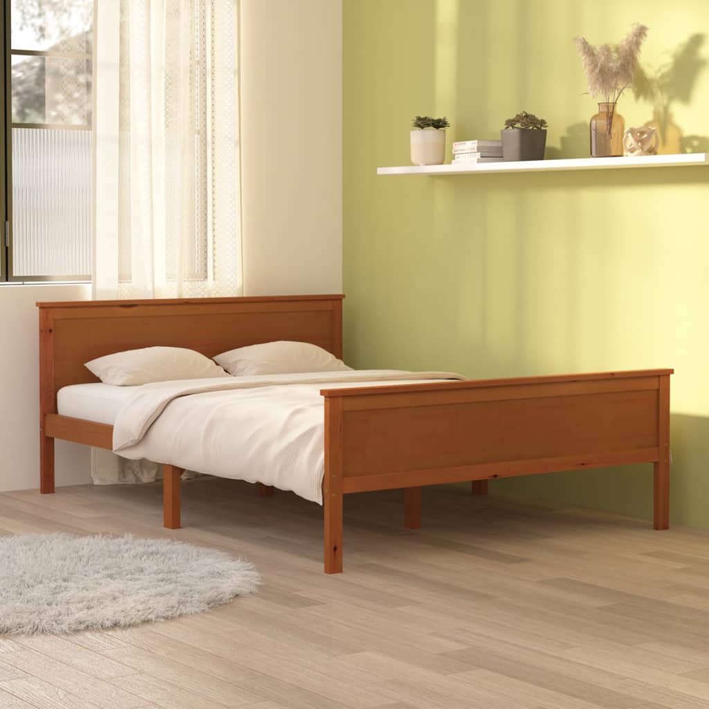 Bed Frame Honey Brown Solid Wood Pine 120x200 cm - Millennium Furniture
