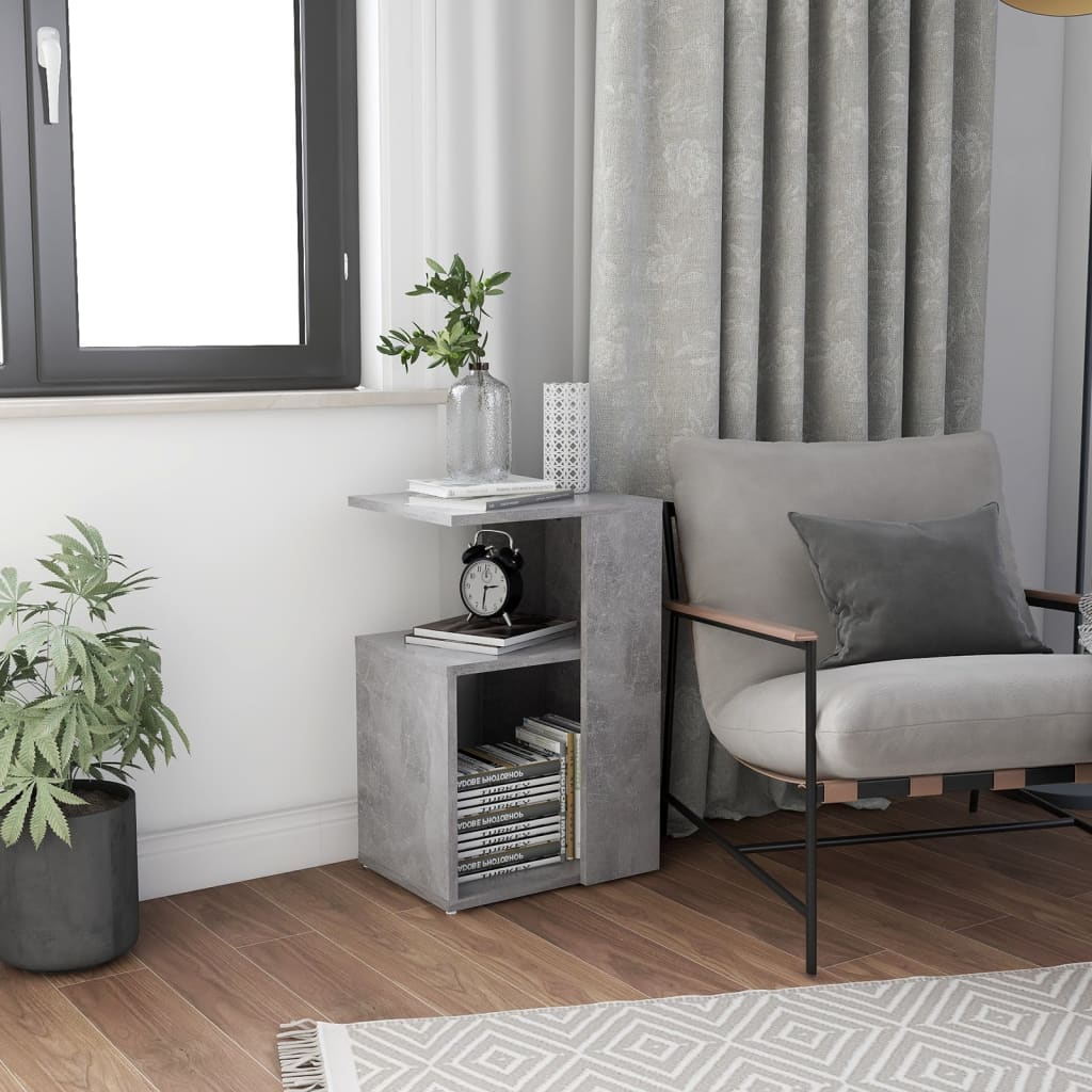 Side Table Concrete Grey 36x30x56 cm Engineered Wood - R and M Furniture