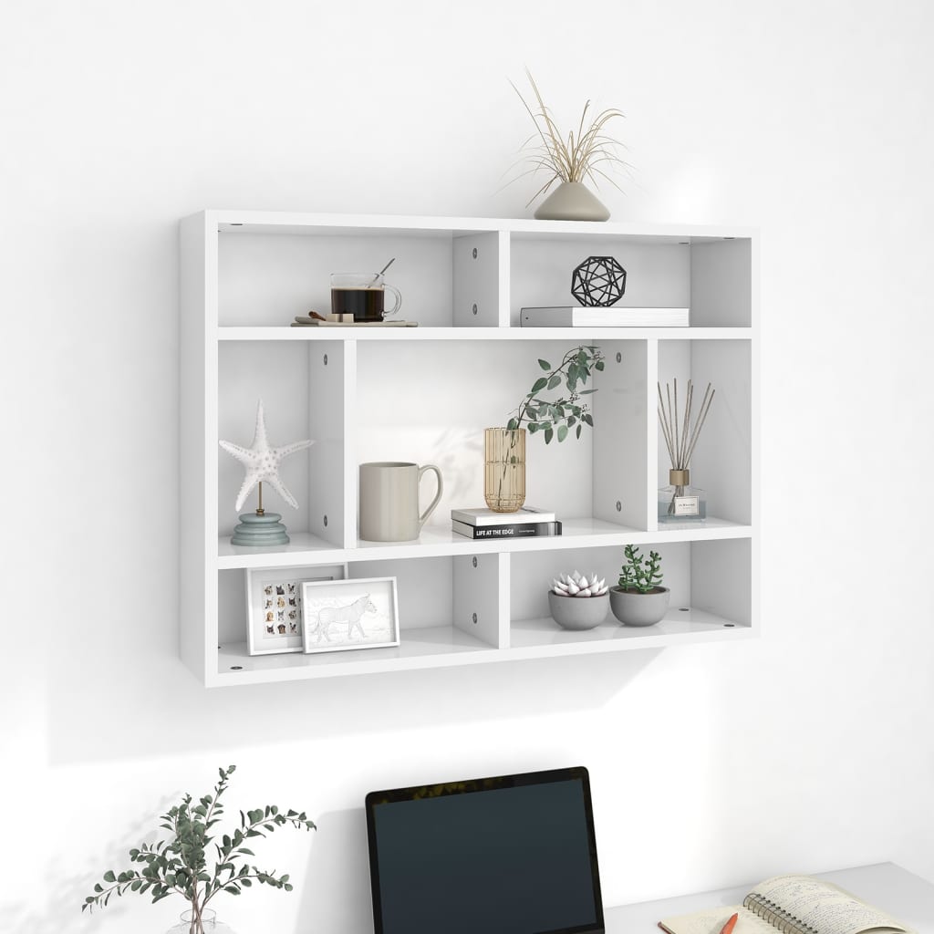 Wall Shelf White 75x16x55 cm Engineered Wood - Millennium Furniture