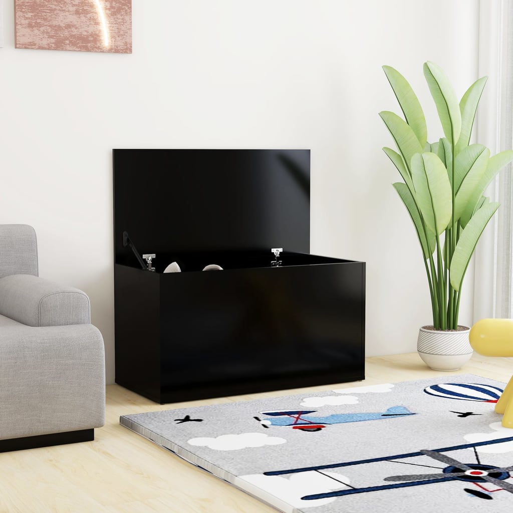 Storage Chest Black 84x42x46 cm Engineered Wood - Style and Chic