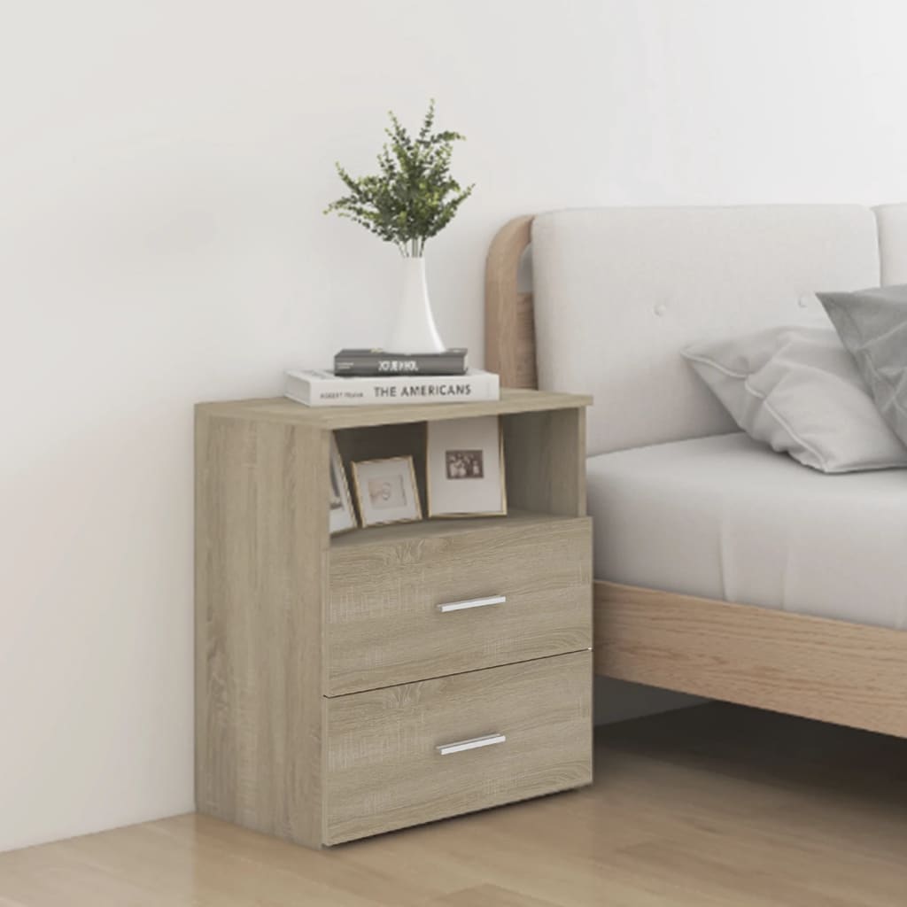 Bedside Table - CHELSEA Nightstand Sonoma Oak 50cm - Sid & Sam