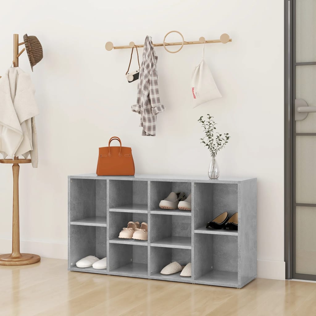 Shoe Bench Concrete Grey 103x30x54.5 cm Engineered Wood - Casper Homes