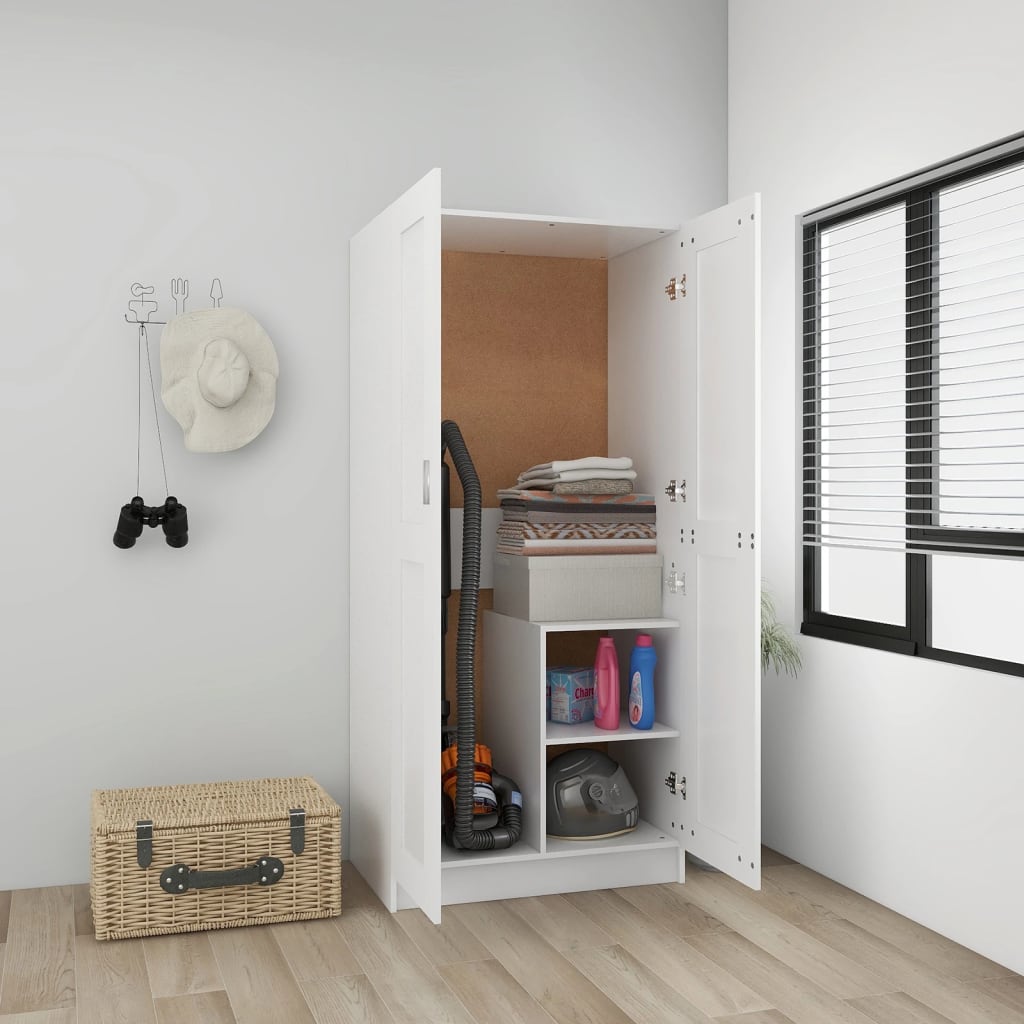 Wardrobe - LUGANO 2 Door Wardrobe White 82.5cm - Style and Chic