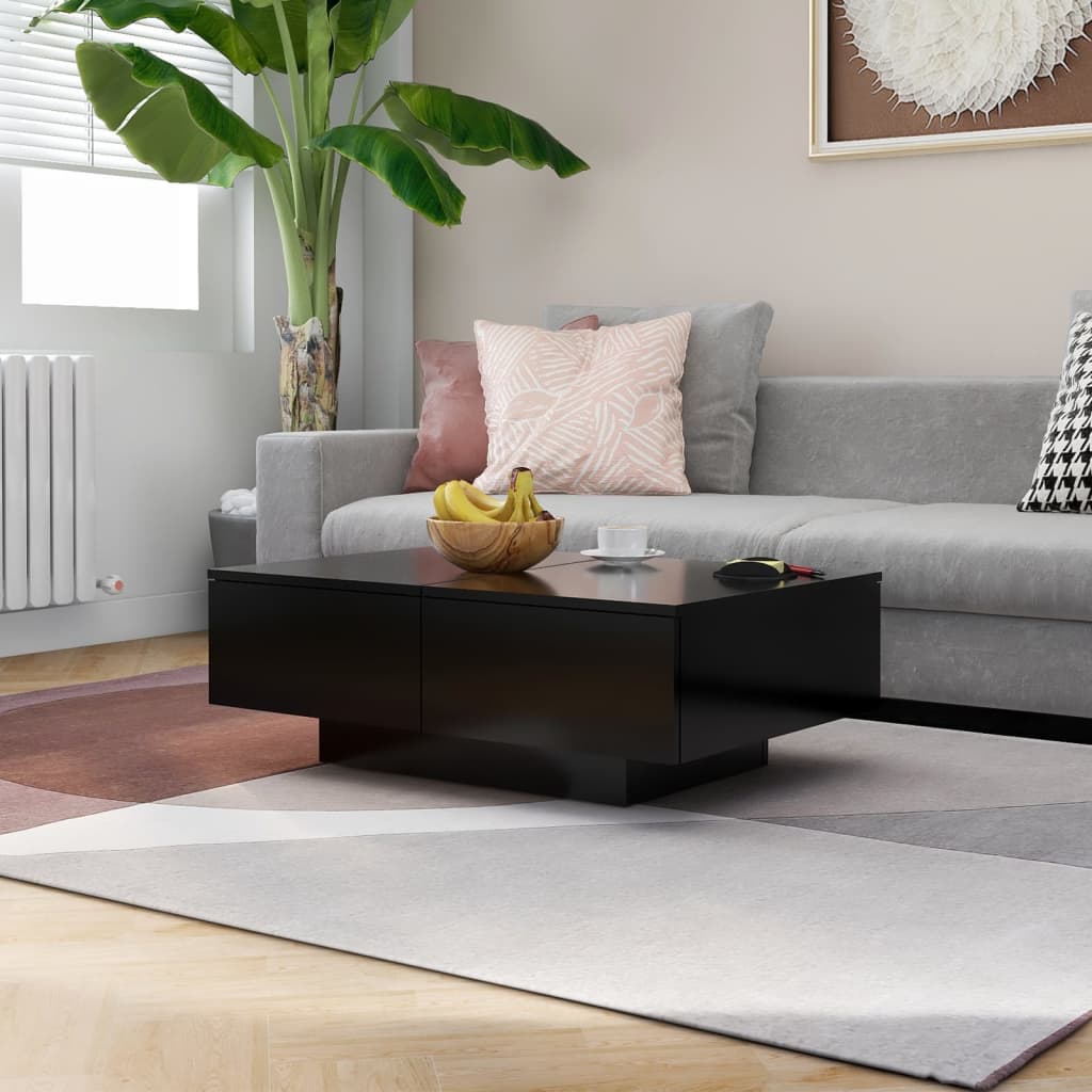 Coffee Table Black 90x60x31 cm Engineered Wood - Millennium Furniture