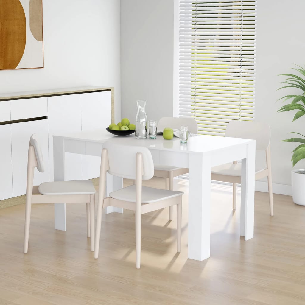 Dining Table White 140x74.5x76 cm Engineered Wood - Merlin Deals