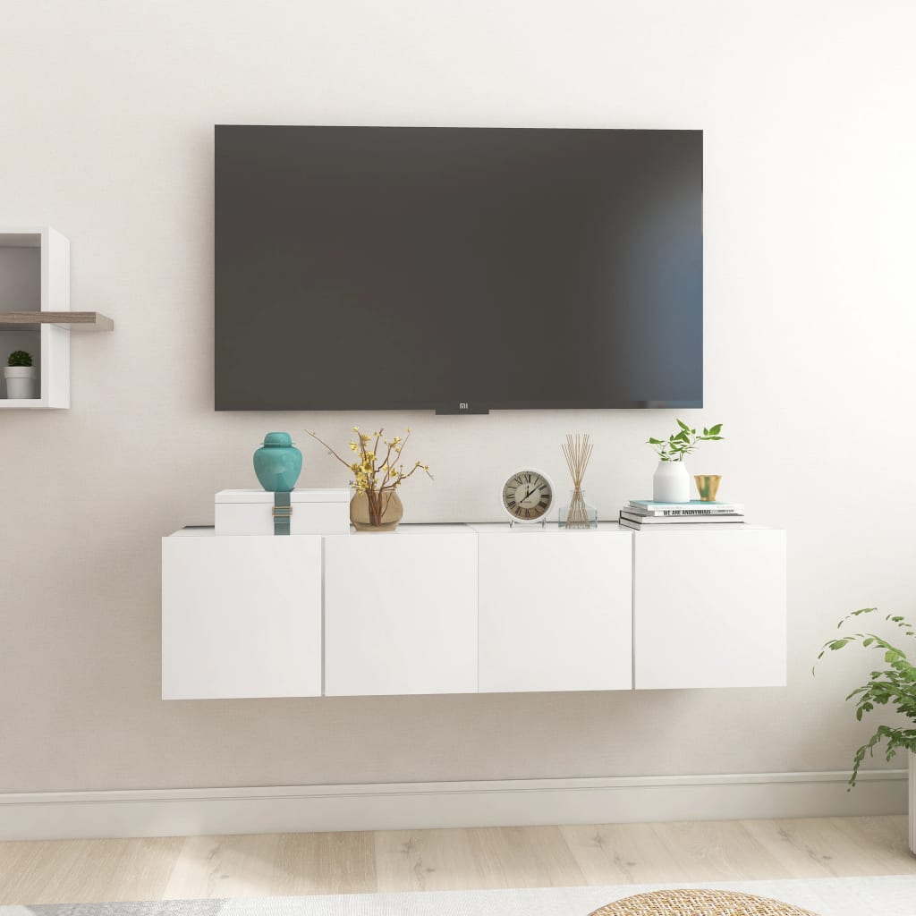 Hanging TV Cabinets 2 pcs White 60x30x30 cm - Casper Homes