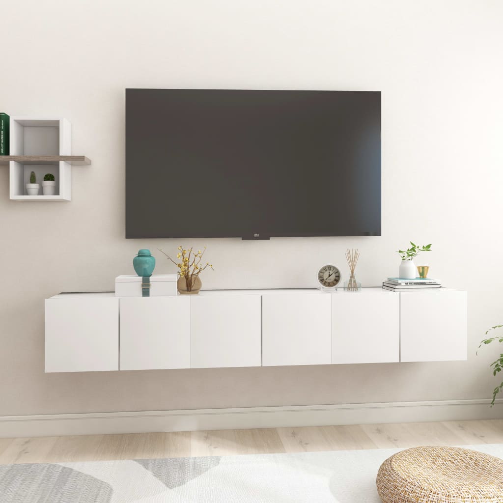 Hanging TV Cabinets 3 pcs White 60x30x30 cm - Merkel Designers