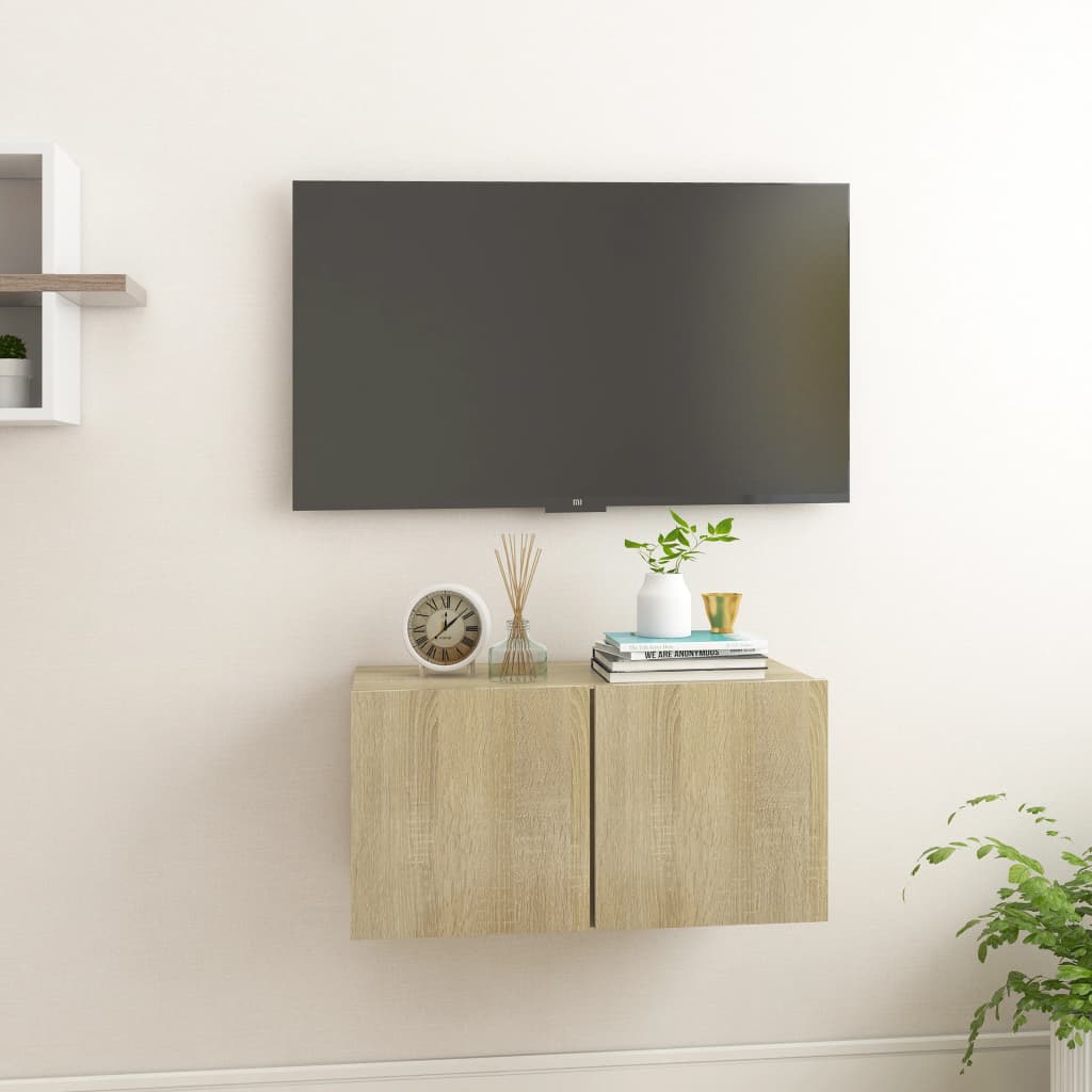 Hanging TV Cabinet Sonoma Oak 60x30x30 cm - Direct Imports