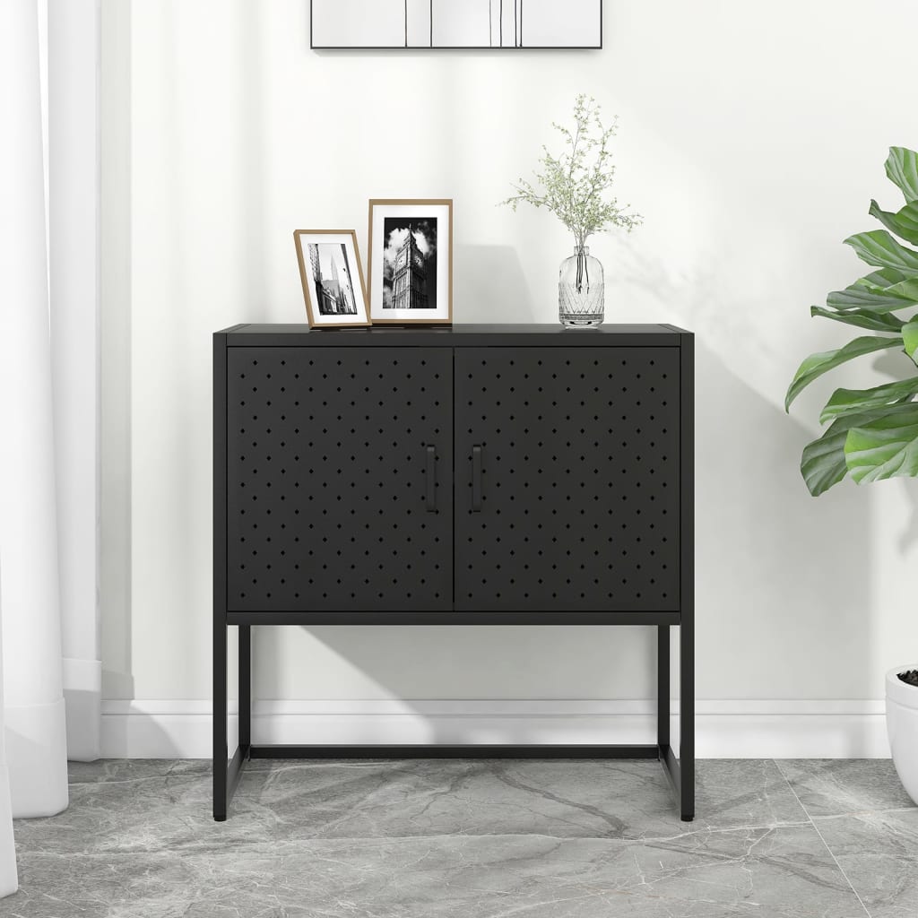 Sideboard Black 75x35x75 cm Steel - Discount Dealers