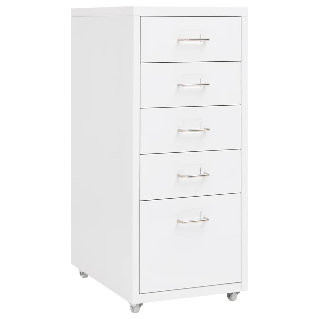 Mobile File Cabinet White 28x41x69 cm Metal - Merlin Deals