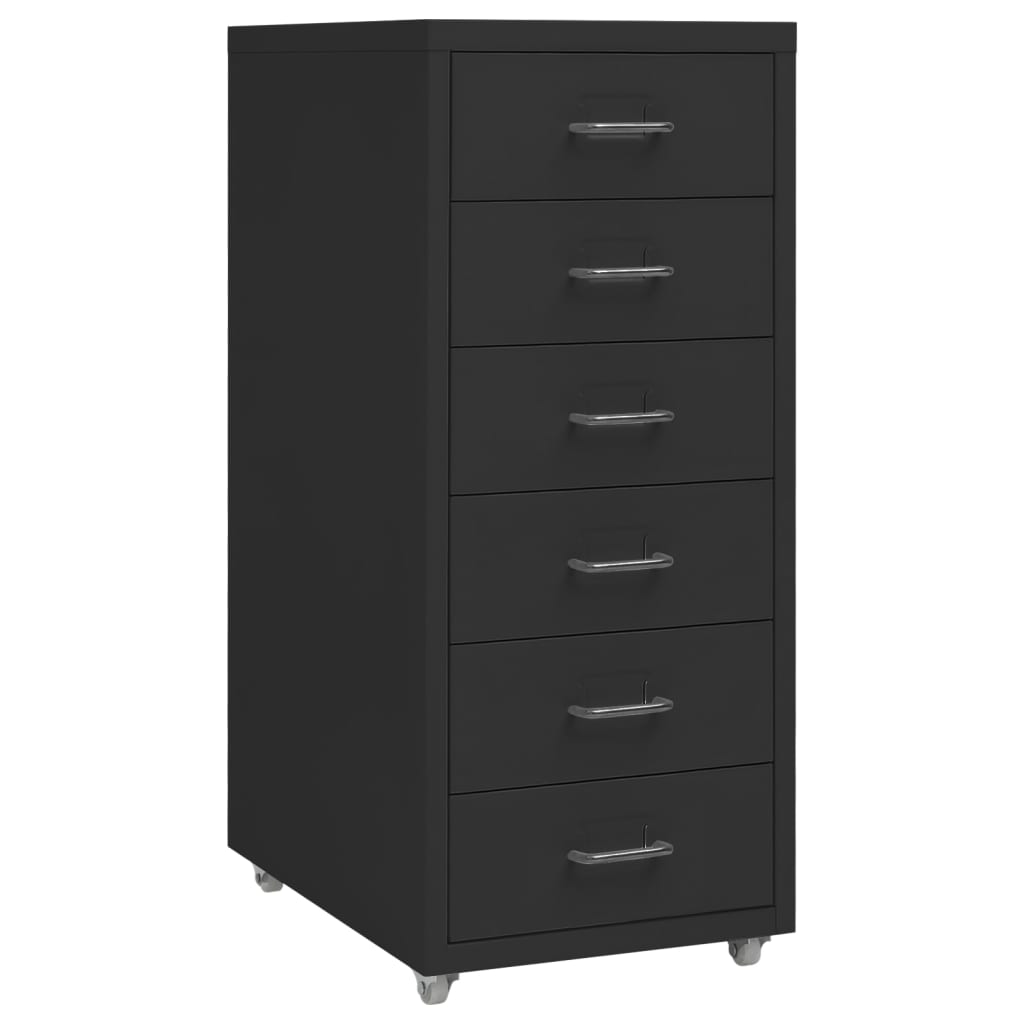 Mobile File Cabinet Black 28x41x69 cm Metal - Sid & Sam