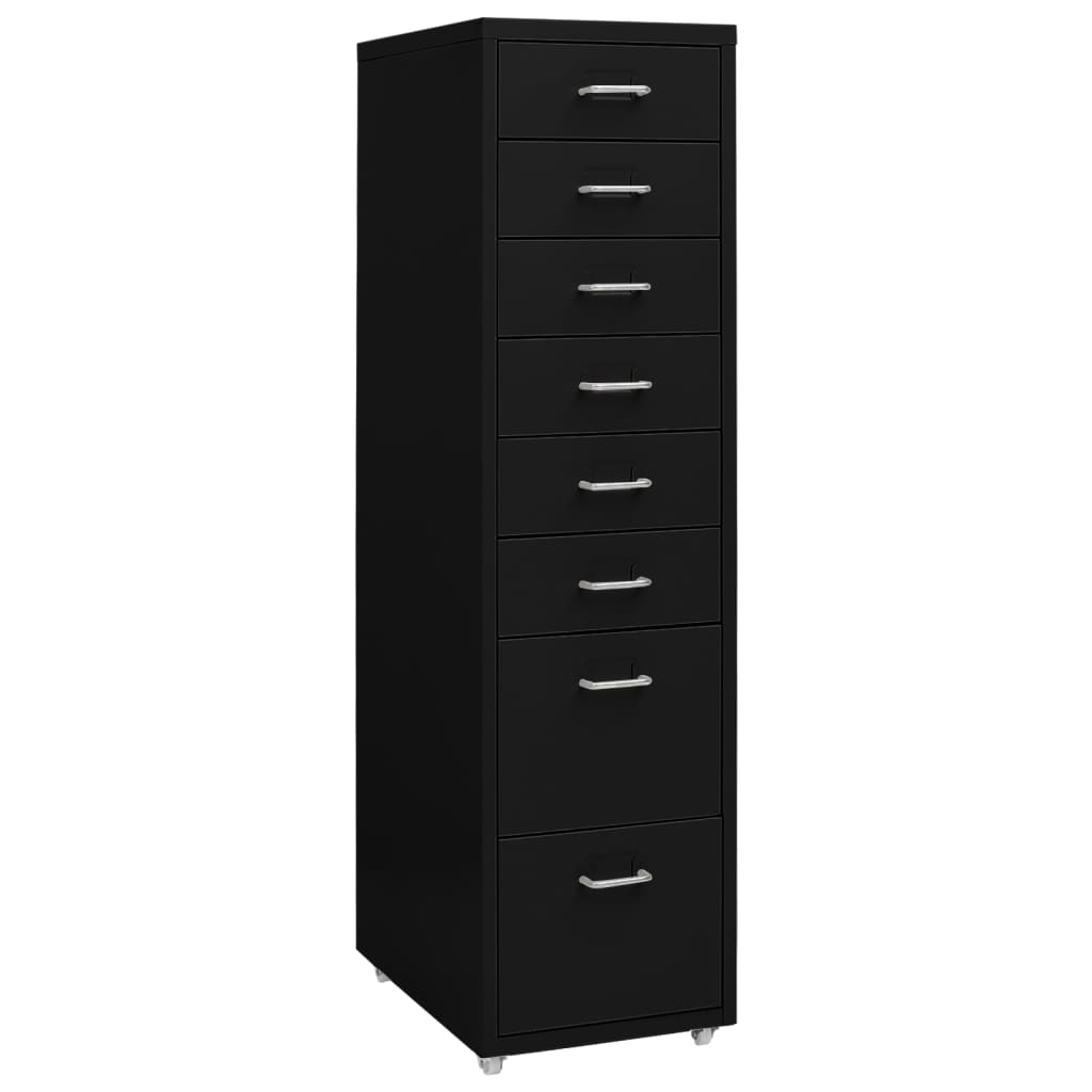 Mobile File Cabinet Black 28x41x109 cm Metal - Style and Chic
