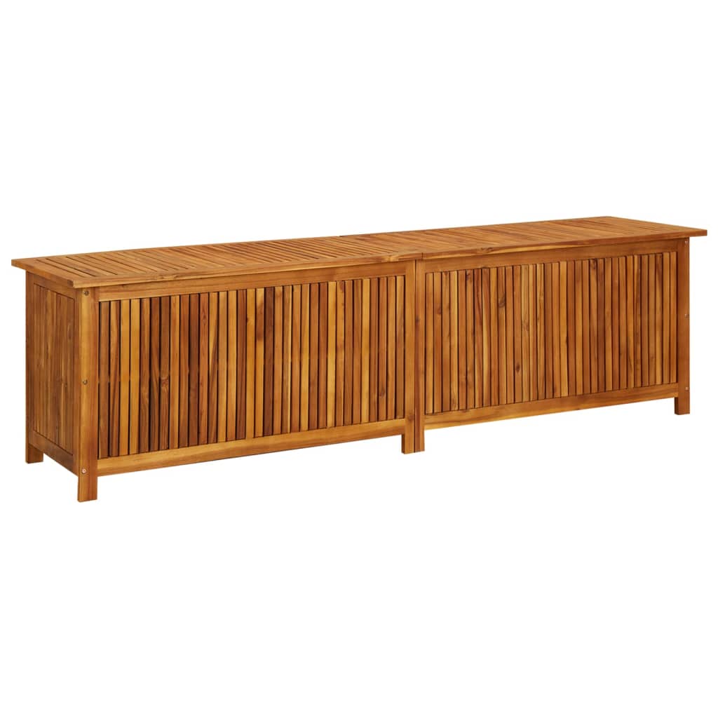 Garden Storage Box 200x50x58 cm Solid Acacia Wood - Discount Dealers
