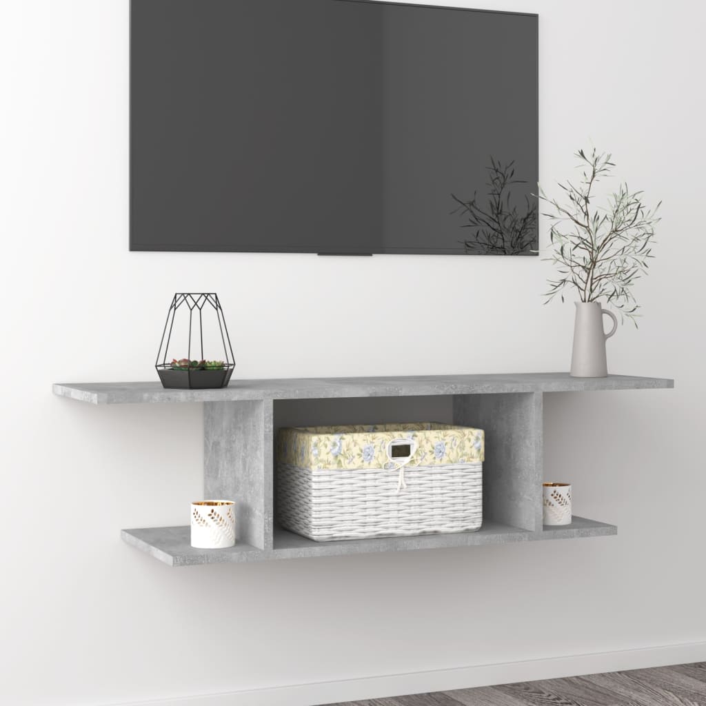 Wall Mounted TV Cabinet Concrete Grey 103x30x26.5 cm - Millennium Furniture