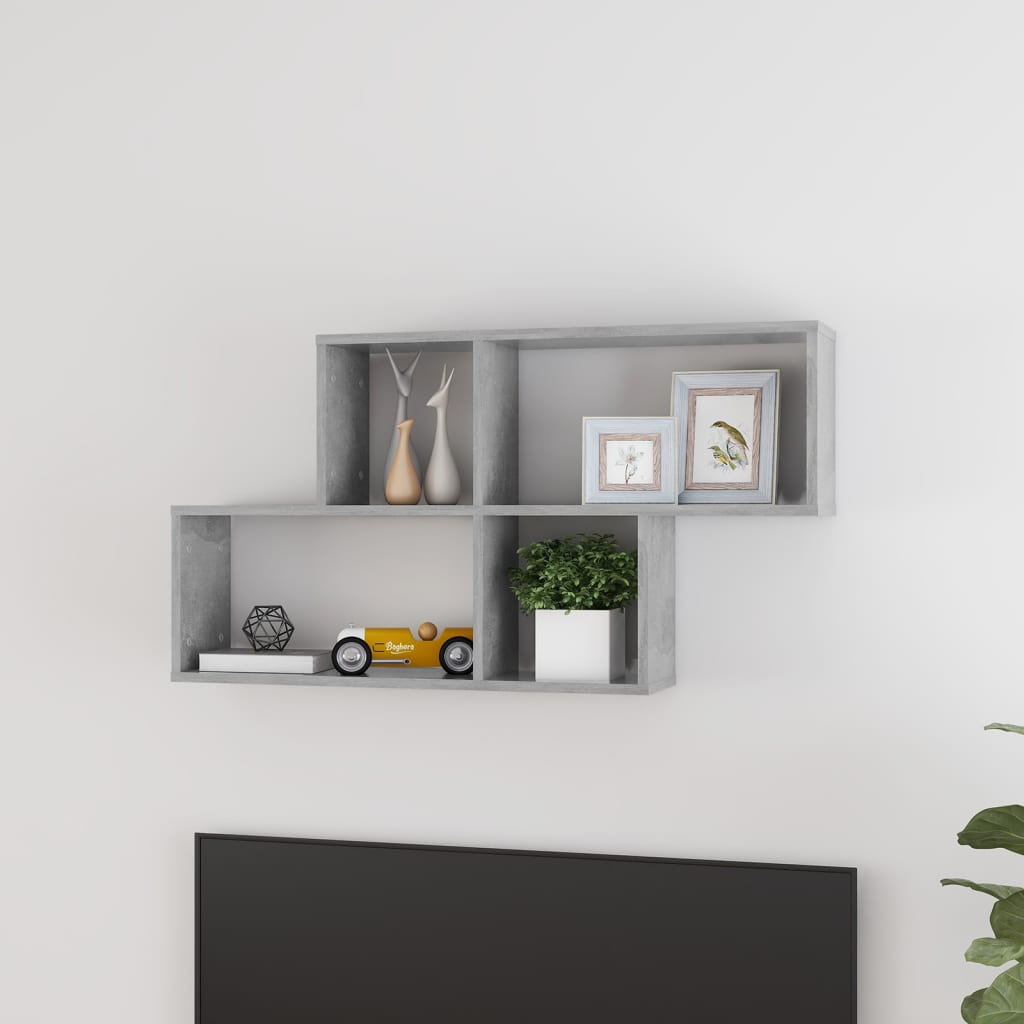 Wall Shelf Concrete Grey 100x18x53 cm Engineered Wood - Unbeatable Bargains