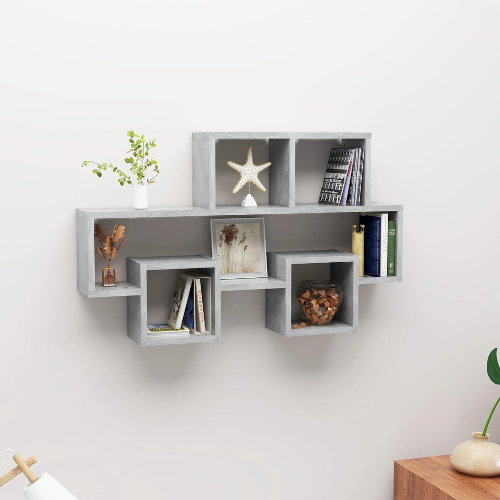 Car-shaped Wall Shelf Concrete Grey 82x15x51 cm Engineered Wood - Tyrell & Tyrell