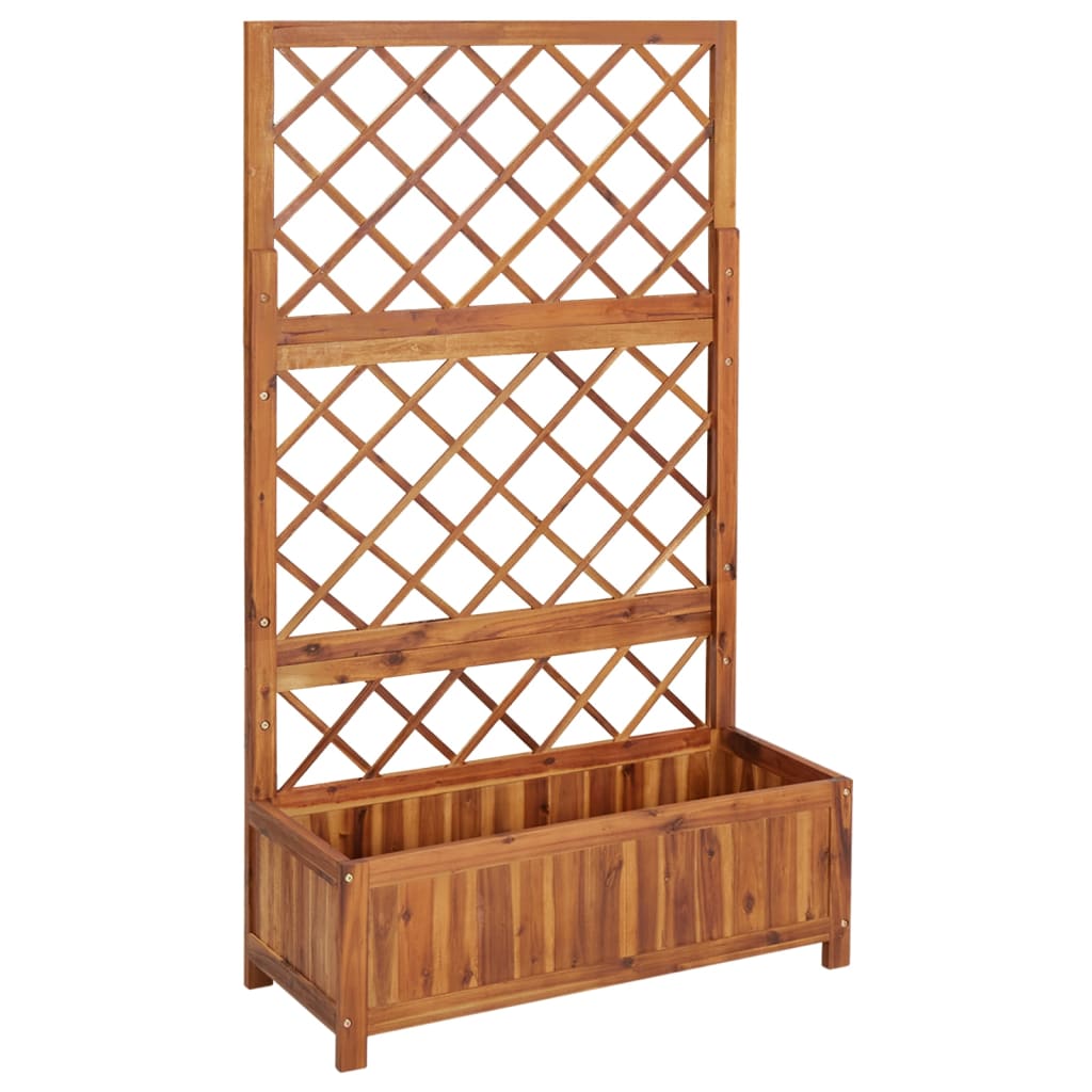 Raised Bed with Trellis 85x38x150 cm Solid Acacia Wood - Casper Homes