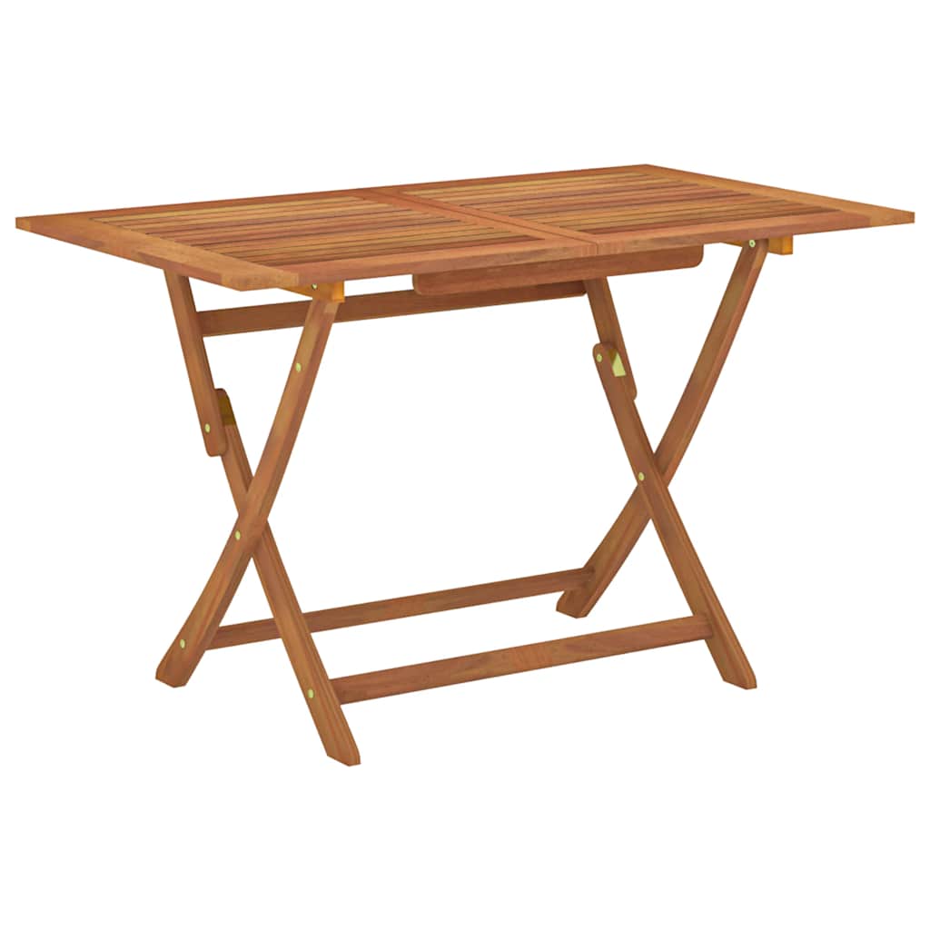 Folding Garden Table 120x70x75 cm Solid Eucalyptus Wood - Decor Base