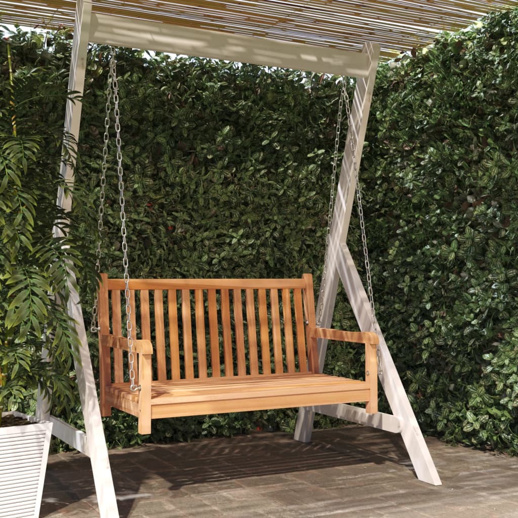 Swing Bench Solid Teak Wood 114x60x64 cm - Merlin Deals