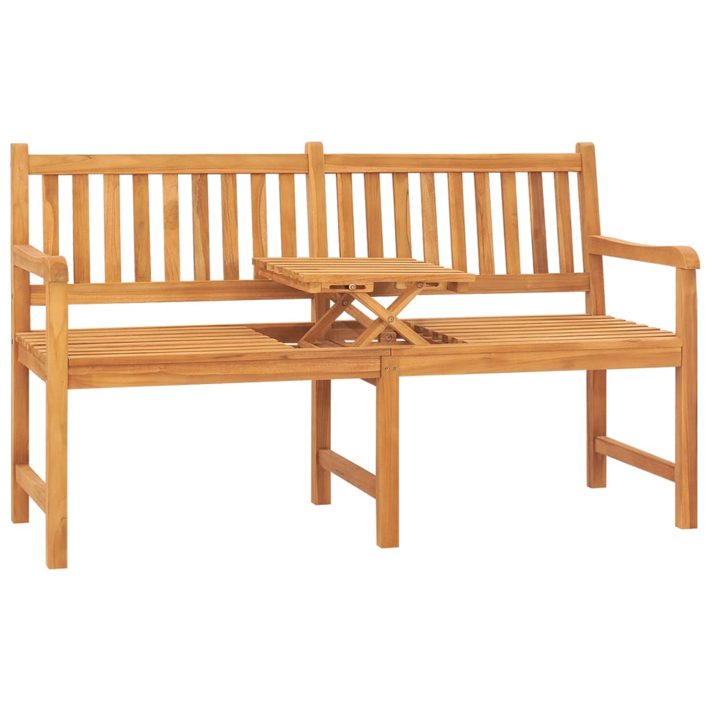 3-Seater Garden Bench with Table 150 cm Solid Teak Wood - Discount Dealers