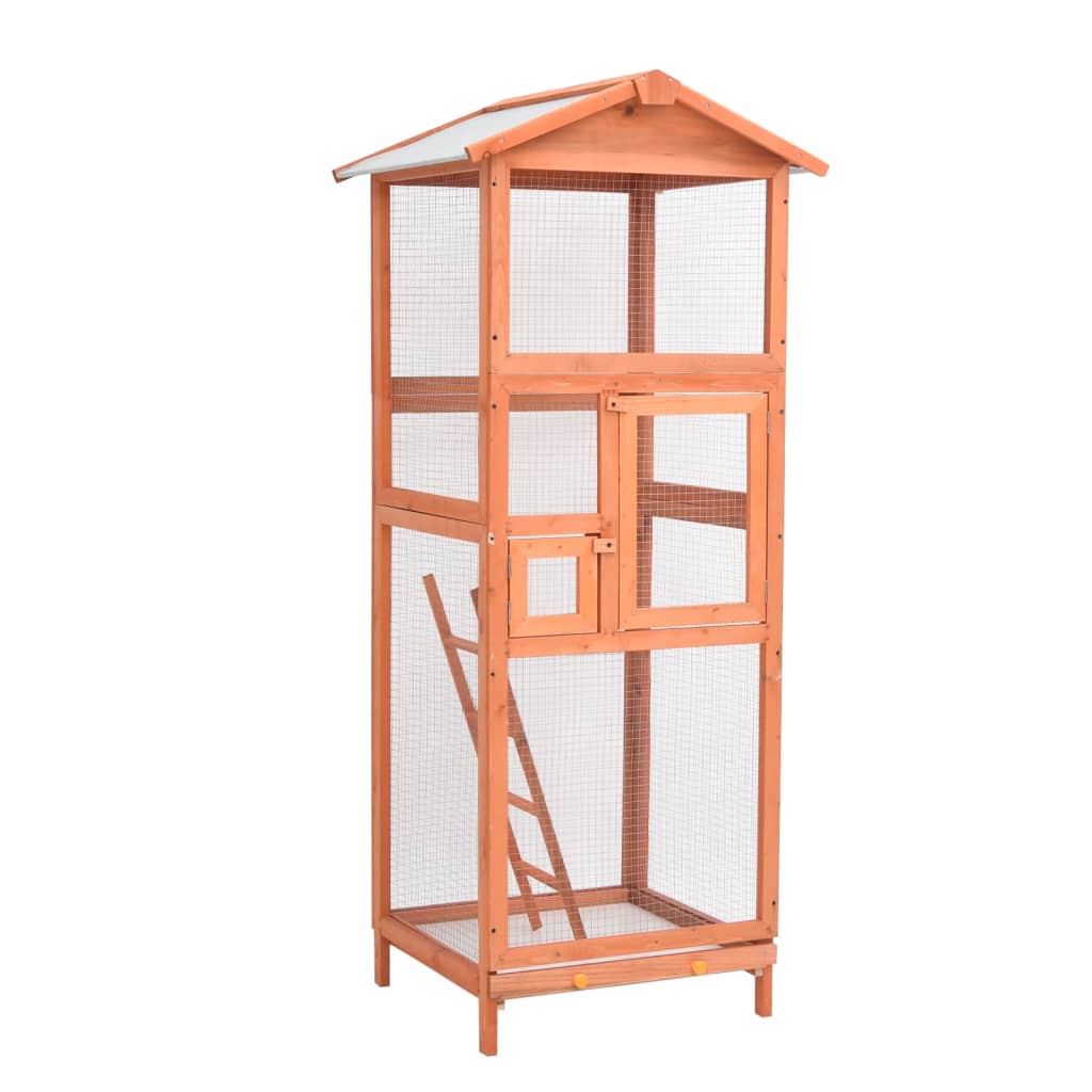 Bird Cage 68x62x166 cm Solid Firwood - Decor Base