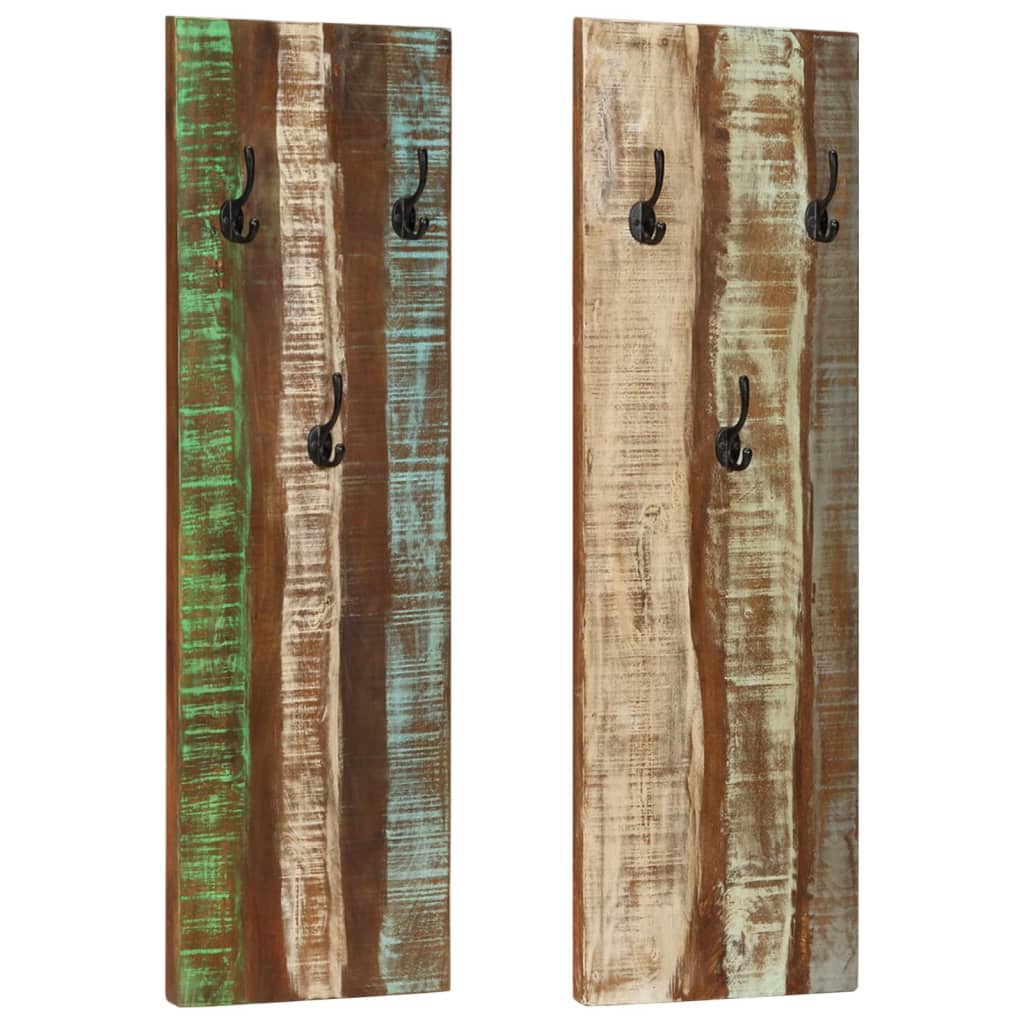 Wall-mounted Coat Racks 2 pcs 36x3x110 cm Solid Reclaimed Wood - The Home Maker