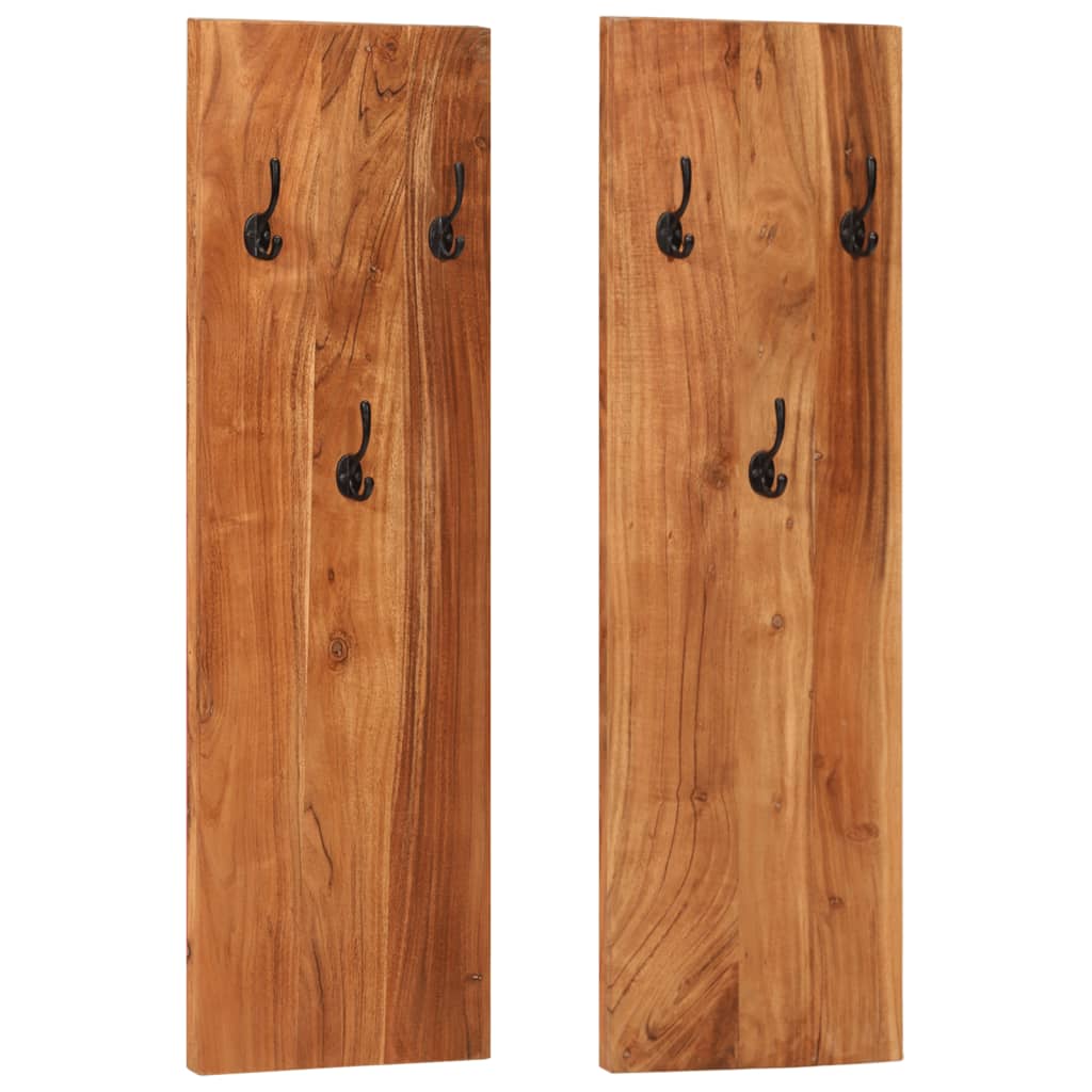 Wall-mounted Coat Racks 2 pcs 36x3x110 cm Solid Acacia Wood - Millennium Furniture