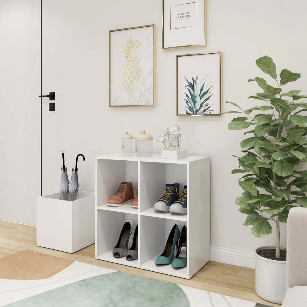 Hall Shoe Cabinet White 105x35.5x70 cm Engineered Wood - R and M Furniture